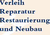 Leistungen, Verlei, Rearatur, Restaurierung ud Neubau
